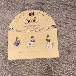 Scout Silver Charm Set with Purple and White Accents